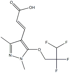 3-[1,3-dimethyl-5-(2,2,3,3-tetrafluoropropoxy)-1H-pyrazol-4-yl]prop-2-enoic acid Struktur