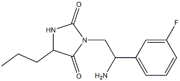 3-[2-amino-2-(3-fluorophenyl)ethyl]-5-propylimidazolidine-2,4-dione Struktur