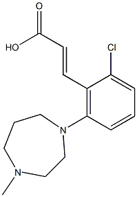 3-[2-chloro-6-(4-methyl-1,4-diazepan-1-yl)phenyl]prop-2-enoic acid Struktur