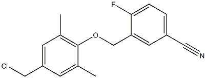 3-[4-(chloromethyl)-2,6-dimethylphenoxymethyl]-4-fluorobenzonitrile Struktur