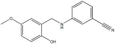 3-{[(2-hydroxy-5-methoxyphenyl)methyl]amino}benzonitrile Struktur