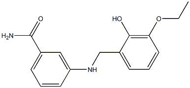 3-{[(3-ethoxy-2-hydroxyphenyl)methyl]amino}benzamide Struktur