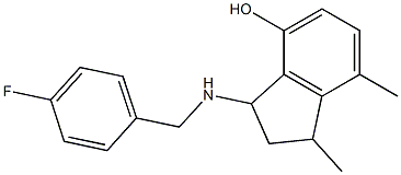 3-{[(4-fluorophenyl)methyl]amino}-1,7-dimethyl-2,3-dihydro-1H-inden-4-ol Struktur