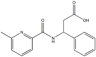 3-{[(6-methylpyridin-2-yl)carbonyl]amino}-3-phenylpropanoic acid Struktur