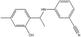 3-{[1-(2-hydroxy-4-methylphenyl)ethyl]amino}benzonitrile Struktur