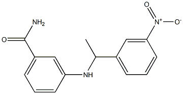 3-{[1-(3-nitrophenyl)ethyl]amino}benzamide Struktur