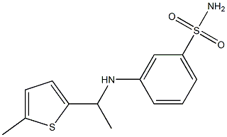 3-{[1-(5-methylthiophen-2-yl)ethyl]amino}benzene-1-sulfonamide Struktur