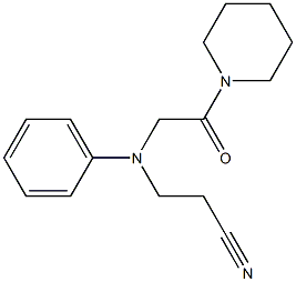 3-{[2-oxo-2-(piperidin-1-yl)ethyl](phenyl)amino}propanenitrile Struktur