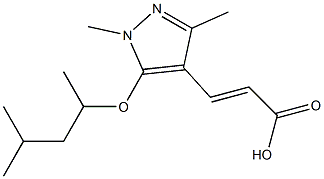 3-{1,3-dimethyl-5-[(4-methylpentan-2-yl)oxy]-1H-pyrazol-4-yl}prop-2-enoic acid Struktur