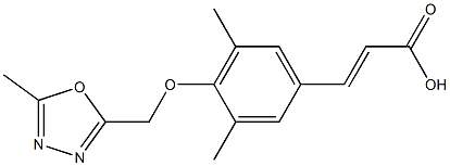 3-{3,5-dimethyl-4-[(5-methyl-1,3,4-oxadiazol-2-yl)methoxy]phenyl}prop-2-enoic acid Struktur