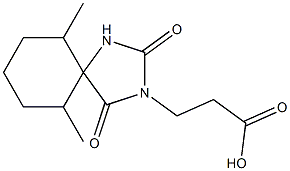 3-{6,10-dimethyl-2,4-dioxo-1,3-diazaspiro[4.5]decan-3-yl}propanoic acid Struktur