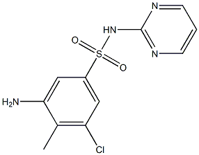 3-amino-5-chloro-4-methyl-N-(pyrimidin-2-yl)benzene-1-sulfonamide Struktur