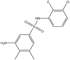 3-amino-N-(3-chloro-2-fluorophenyl)-4,5-dimethylbenzene-1-sulfonamide Struktur