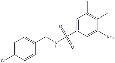 3-amino-N-[(4-chlorophenyl)methyl]-4,5-dimethylbenzene-1-sulfonamide Struktur