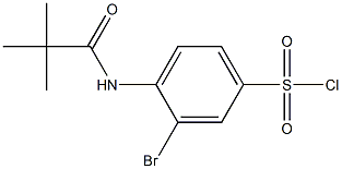 3-bromo-4-(2,2-dimethylpropanamido)benzene-1-sulfonyl chloride Struktur