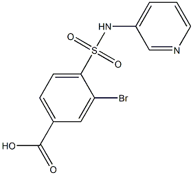 3-bromo-4-(pyridin-3-ylsulfamoyl)benzoic acid Struktur