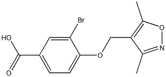 3-bromo-4-[(3,5-dimethylisoxazol-4-yl)methoxy]benzoic acid Struktur