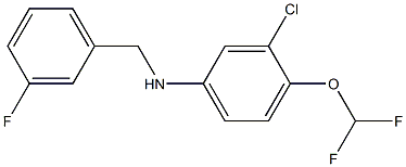 3-chloro-4-(difluoromethoxy)-N-[(3-fluorophenyl)methyl]aniline Struktur