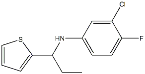 3-chloro-4-fluoro-N-[1-(thiophen-2-yl)propyl]aniline Struktur