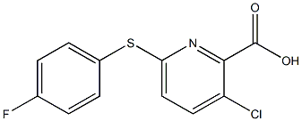 3-chloro-6-[(4-fluorophenyl)sulfanyl]pyridine-2-carboxylic acid Struktur