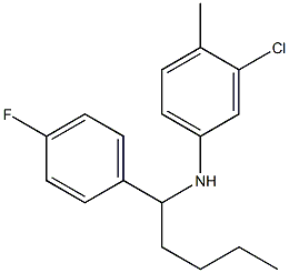 3-chloro-N-[1-(4-fluorophenyl)pentyl]-4-methylaniline Struktur