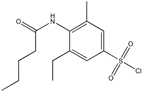 3-ethyl-5-methyl-4-pentanamidobenzene-1-sulfonyl chloride Struktur