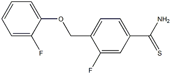 3-fluoro-4-(2-fluorophenoxymethyl)benzene-1-carbothioamide Struktur