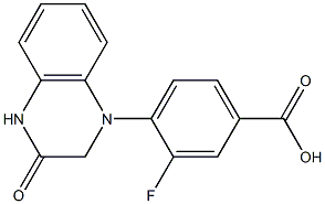 3-fluoro-4-(3-oxo-1,2,3,4-tetrahydroquinoxalin-1-yl)benzoic acid Struktur