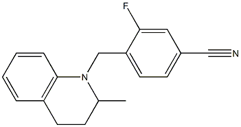 3-fluoro-4-[(2-methyl-1,2,3,4-tetrahydroquinolin-1-yl)methyl]benzonitrile Struktur