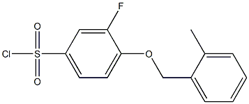 3-fluoro-4-[(2-methylphenyl)methoxy]benzene-1-sulfonyl chloride Struktur