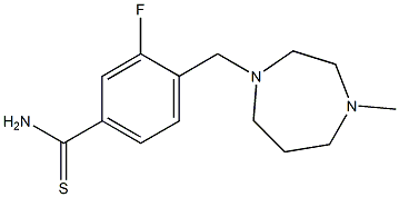 3-fluoro-4-[(4-methyl-1,4-diazepan-1-yl)methyl]benzene-1-carbothioamide Struktur