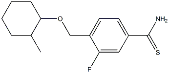 3-fluoro-4-{[(2-methylcyclohexyl)oxy]methyl}benzene-1-carbothioamide Struktur