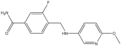 3-fluoro-4-{[(6-methoxypyridin-3-yl)amino]methyl}benzamide Struktur