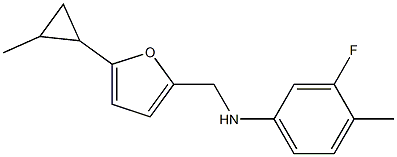 3-fluoro-4-methyl-N-{[5-(2-methylcyclopropyl)furan-2-yl]methyl}aniline Struktur