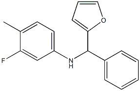 3-fluoro-N-[furan-2-yl(phenyl)methyl]-4-methylaniline Struktur