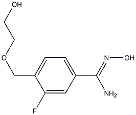 3-fluoro-N'-hydroxy-4-[(2-hydroxyethoxy)methyl]benzene-1-carboximidamide Struktur