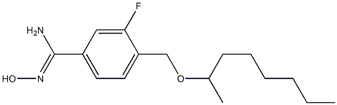 3-fluoro-N'-hydroxy-4-[(octan-2-yloxy)methyl]benzene-1-carboximidamide Struktur