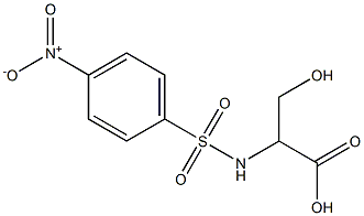 3-hydroxy-2-{[(4-nitrophenyl)sulfonyl]amino}propanoic acid Struktur