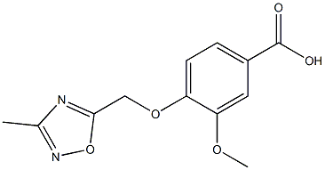 3-methoxy-4-[(3-methyl-1,2,4-oxadiazol-5-yl)methoxy]benzoic acid Struktur