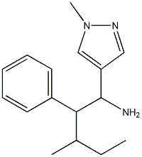 3-methyl-1-(1-methyl-1H-pyrazol-4-yl)-2-phenylpentan-1-amine Struktur