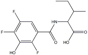 3-methyl-2-[(2,4,5-trifluoro-3-hydroxyphenyl)formamido]pentanoic acid Struktur