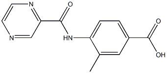 3-methyl-4-[(pyrazin-2-ylcarbonyl)amino]benzoic acid Struktur