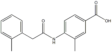 3-methyl-4-[2-(2-methylphenyl)acetamido]benzoic acid Struktur