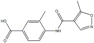 3-methyl-4-{[(5-methylisoxazol-4-yl)carbonyl]amino}benzoic acid Struktur