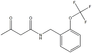 3-oxo-N-{[2-(trifluoromethoxy)phenyl]methyl}butanamide Struktur