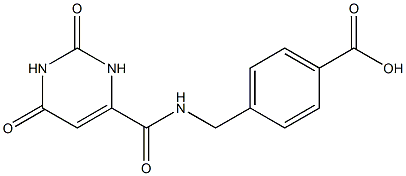 4-({[(2,6-dioxo-1,2,3,6-tetrahydropyrimidin-4-yl)carbonyl]amino}methyl)benzoic acid Struktur