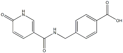 4-({[(6-oxo-1,6-dihydropyridin-3-yl)carbonyl]amino}methyl)benzoic acid Struktur