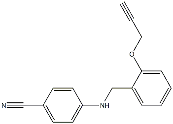 4-({[2-(prop-2-yn-1-yloxy)phenyl]methyl}amino)benzonitrile Struktur