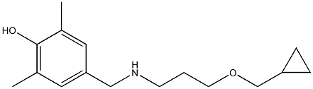 4-({[3-(cyclopropylmethoxy)propyl]amino}methyl)-2,6-dimethylphenol Struktur