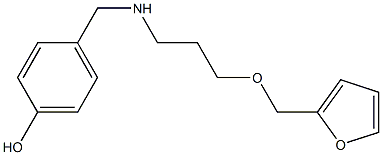 4-({[3-(furan-2-ylmethoxy)propyl]amino}methyl)phenol Struktur